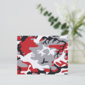 Red Camouflage Postcard Postkarte (Stehend Vorderseite)