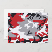 Red Camouflage Postcard Postkarte (Vorne/Hinten)
