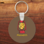 Red Camping Lantern Personalisierter Schlüsselanhä Schlüsselanhänger (Vorderseite)