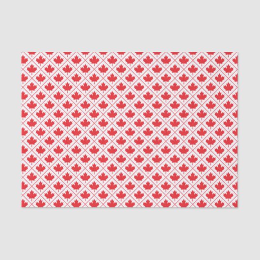 Red Canadian Flag Maple Leaf Diamond Muster Seidenpapier (Vorderseite)