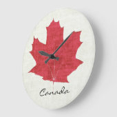 red Canadian maple leaf clock Große Wanduhr (Winkel)