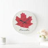 red Canadian maple leaf clock Große Wanduhr (Zuhause)