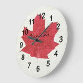 red Canadian maple leaf clock Große Wanduhr (Winkel)