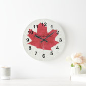 red Canadian maple leaf clock Große Wanduhr (Zuhause)