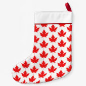 Red Canadian Maple Leaf Muster Custom Canada Kleiner Weihnachtsstrumpf (Rückseite)