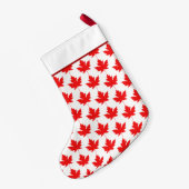 Red Canadian Maple Leaf Muster Custom Canada Kleiner Weihnachtsstrumpf (Rückseite (Hängend))