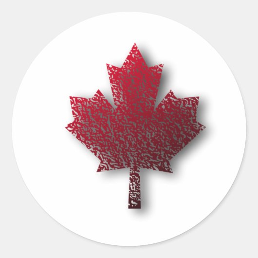 Red Canadian Maple Leaf Runder Aufkleber (Vorderseite)