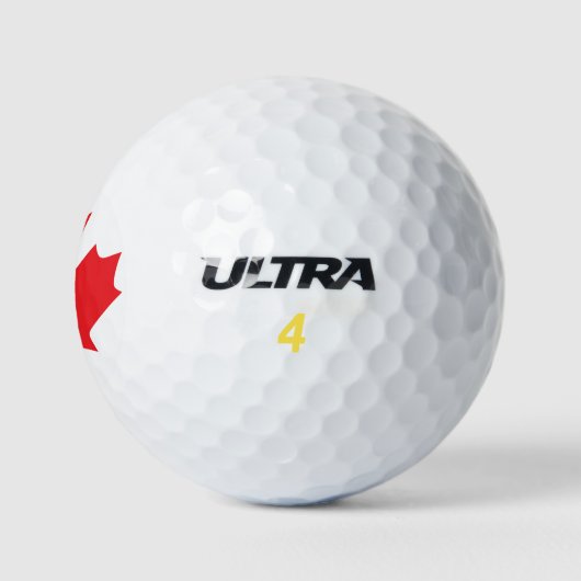 Red Canadian Maple Leaf unter kanadischer Flagge Golfball (Logo)