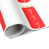Red Candle Candle White Wrapping Paper Geschenkpapier (Rolleneckpunkt)