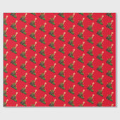 Red Candle Themed Holiday Weihnachtsgeschenk Wrap Geschenkpapier (Flach)