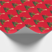 Red Candle Themed Holiday Weihnachtsgeschenk Wrap Geschenkpapier (Ecke)