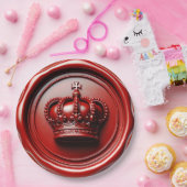 Red Candle Wax Tropfen Siegel Royal Crown Wedding Pappteller (Party)