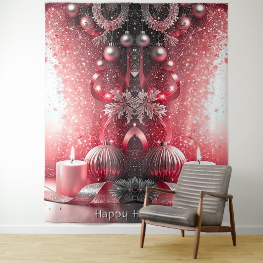 Red Candles Decorative Holiday Backdrop Wandteppich (Beispiel)