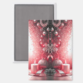 Red Candles Dekorative Weihnachtsfeiertage Magnet (Vorderseite/Rückseite)