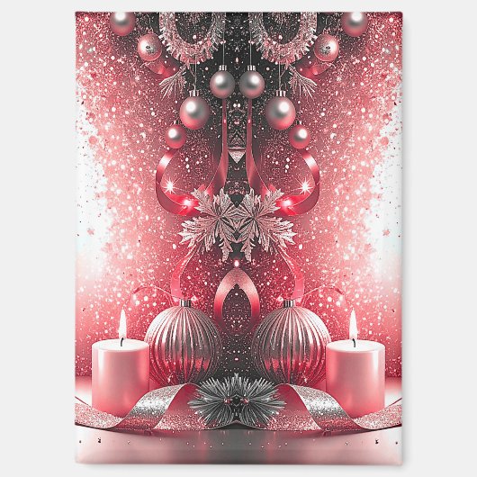 Red Candles Dekorative Weihnachtsfeiertage Magnet (Vorderseite)