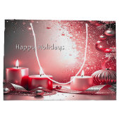 Red Candles Dekorative Weihnachtsgeschenke Große Geschenktüte (Rückseite)