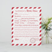 Red Candy Cane Brief an den Weihnachtsmann (Stehend Vorderseite)