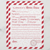 Red Candy Cane Brief an den Weihnachtsmann (Vorne/Hinten)