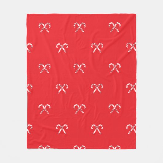 Red Candy Cane Fleece Christmas Blanket (Vorderseite)