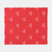 Red Candy Cane Fleece Christmas Blanket (Vorderseite (Horizontal))