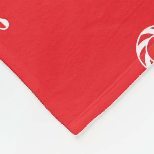 Red Candy Cane Fleece Christmas Blanket (Ecke)