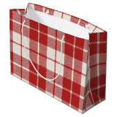 Red Candy Cane Große Geschenktüte (Rückseite Schrägansicht)