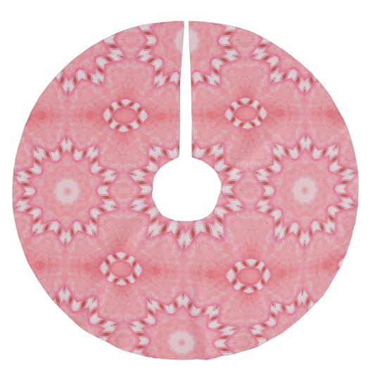 Red Candy Cane Kaleidoskop Weihnachtsbaum Röcke Polyester Weihnachtsbaumdecke (Vorderseite)