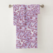 Red Candy Cane Peppermint Weihnachten Badhandtuch Set (Insitu)