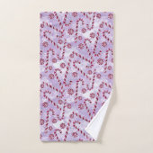Red Candy Cane Peppermint Weihnachten Badhandtuch Set (Handtuch)