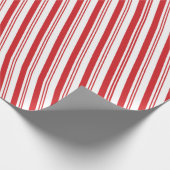 Red Candy Cane Peppermint Weihnachtsstreifen Geschenkpapier (Ecke)