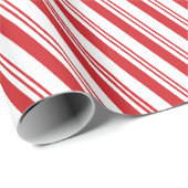 Red Candy Cane Peppermint Weihnachtsstreifen Geschenkpapier (Rolleneckpunkt)