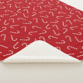 Red Candy Cane Sherpa Blanket Sherpadecke (3/4)