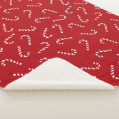 Red Candy Cane Sherpa Blanket Sherpadecke (3/4)