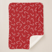 Red Candy Cane Sherpa Blanket Sherpadecke (Vorderseite)