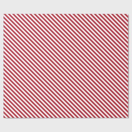 Red Candy Cane Stripe Wrapping Paper Geschenkpapier (Flach)