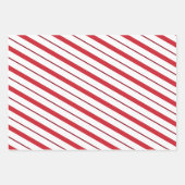 Red Candy Cane Stripes Weihnachtswrapping Paper Geschenkpapier Set (Vorderseite 2)