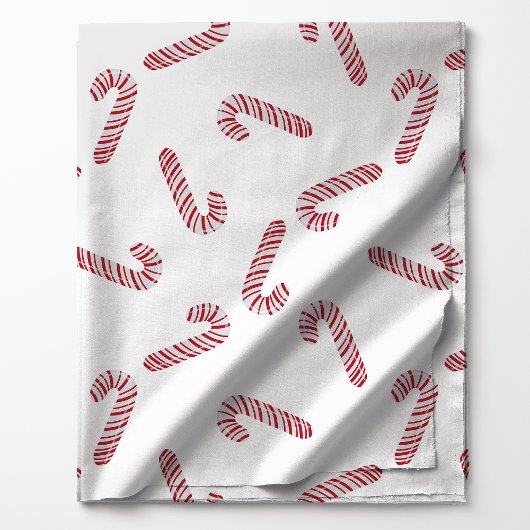 Red Candy Cane Weihnachtsmuster Stoff