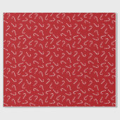 Red Candy Cane Wrapping Paper Geschenkpapier (Flach)