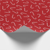 Red Candy Cane Wrapping Paper Geschenkpapier (Ecke)