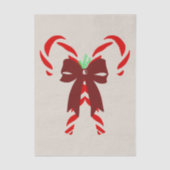 Red Candy Canes with Pine Needles & Bow Seidenpapier (Vorderseite)