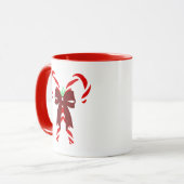 Red Candy Canes with Pine Needles & Bow Tasse (Vorderseite Links)
