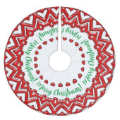 Red Candy Hearts Polyester Weihnachtsbaumdecke (Vorderseite)