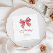 Red Candy Stripe Bow Personalisierte Feier Serviette