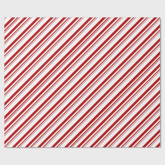 Red Candy Stripe Geschenkpapier (Flach)