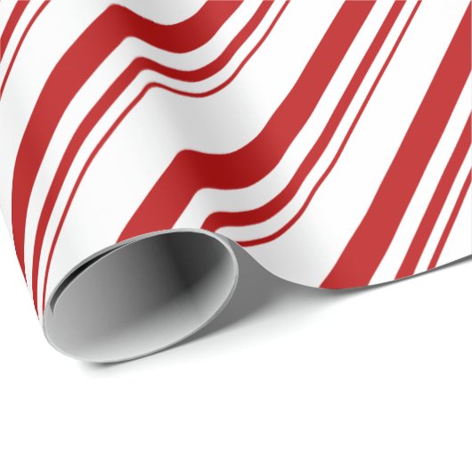 Red Candy Stripe Geschenkpapier (Rolleneckpunkt)