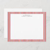 Red Candy Stripe Modern Note Card Einladung (Vorne/Hinten)