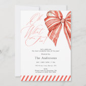 Red Candy Stripe Oh What Fun Christmas Party Einladung (Vorderseite)