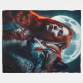 RED CANIS LUPIS (WOLF) FLEECEDECKE (Vorderseite (Horizontal))