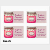 Red Canning Jar Design Canning Label Rechteckiger Aufkleber (Blatt)