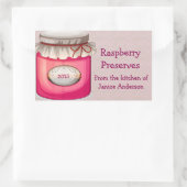 Red Canning Jar Design Canning Label Rechteckiger Aufkleber (Tasche)
